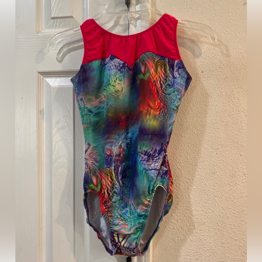 Womens Leo size adult medium. Multi colors with loophole open back
